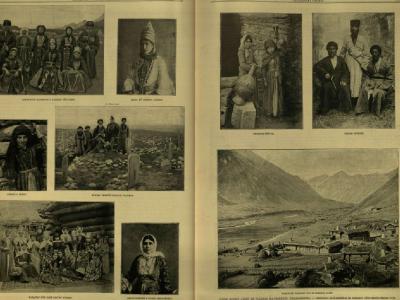 Фото кабардинцев, абазинской и грузинской женщин, кабардинского кладбища, карачаевцев, горской еврейки, карачаевского аула